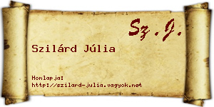 Szilárd Júlia névjegykártya