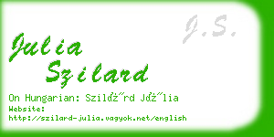 julia szilard business card